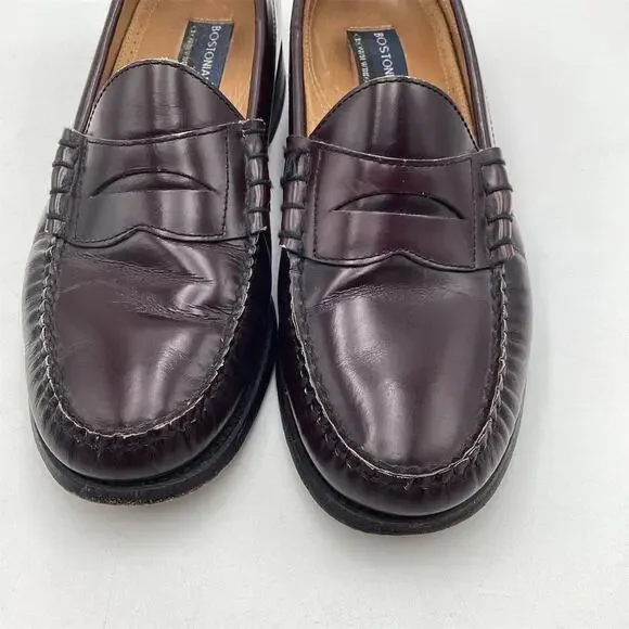 Bostonian Men's Penny Loafers Size 10.5‎ D Burgundy Leather Dress Shoes - Picture 6 of 11